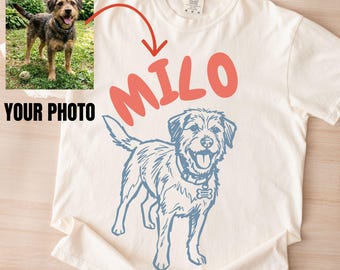 Custom Dog Shirt Comfort Colors Tee Personalized Pet Photo Customized Picture Name Dog T Shirt Dog Lover Gift Personalized Dog T-Shirt
