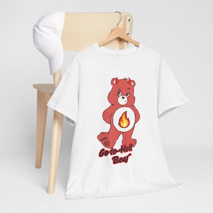 Funny Care Bear T-shirt - GenX Unisex Tee - 80s Cartoon Shirt - Gift for Novelty Lovers - Bad Care Bear Tee, Retro Tee, Unisex Graphic Tee,