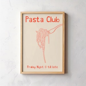 Pasta Typography Print – Pasta Club | Italian Food Digital Download