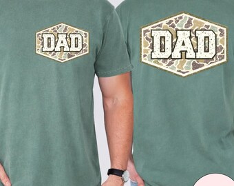 Comfort Colors® Camouflage Dad Shirt, Retro College Dad Tee, Duck Camo Father's Day Gift, Classic Vintage Shirt for Dad Gift