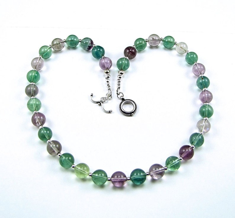 Pastel Fluorite Sterling Silver Necklace N858 image 4