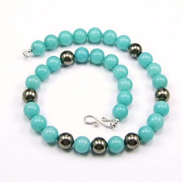 Amazonite & Pyrite Necklace - N473