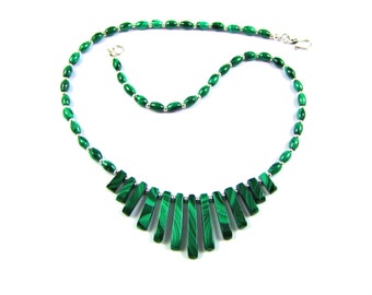 Gorgeous Malachite Sterling Silver Necklace - N933