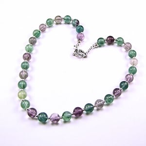 Pastel Fluorite Sterling Silver Necklace N858 image 1