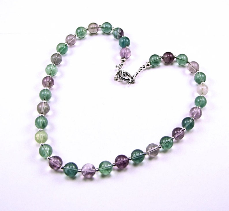 Pastel Fluorite Sterling Silver Necklace N858 image 1