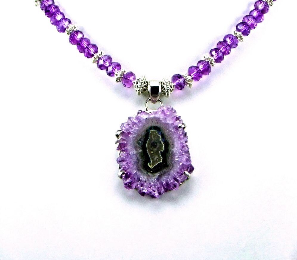 STALACTITE ビンテージアクセサリー Amethyst Stalactite Sterling Silver Statement Necklace