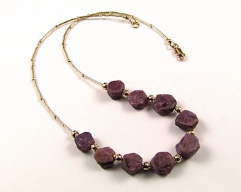 Superb Natural Raw Lavender Sapphire Necklace - N474A