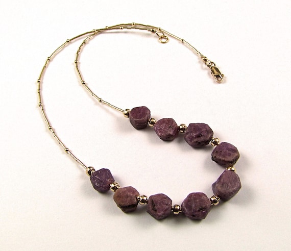 Superb Natural Raw Lavender Sapphire Necklace - N474A
