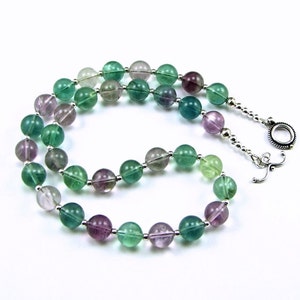 Pastel Fluorite Sterling Silver Necklace N858 image 5