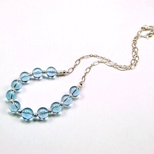 Blue Topaz Sterling Silver Necklace N332 image 2