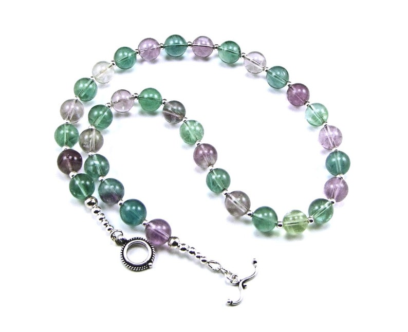 Pastel Fluorite Sterling Silver Necklace N858 image 2