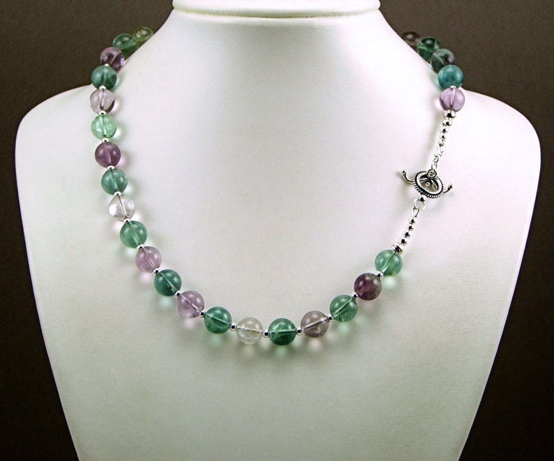 Pastel Fluorite Sterling Silver Necklace N858 image 3