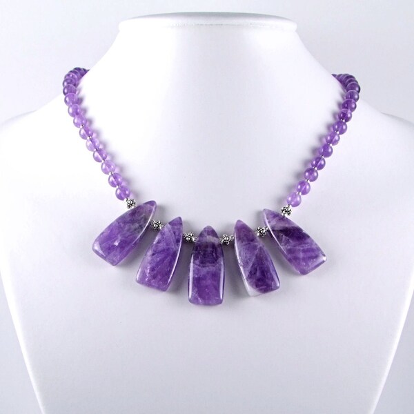 Amethyst & Sterling Silver Necklace - N421