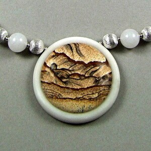 Amazing African Queen Picture Jasper Intarsia Necklace N565 image 2