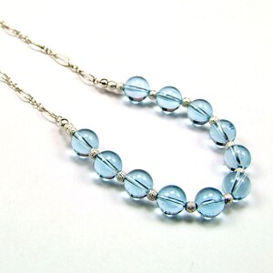 Blue Topaz Sterling Silver Necklace N332 image 3