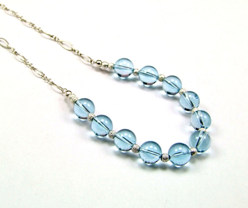 Blue Topaz Sterling Silver Necklace N332 image 3