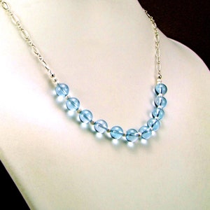 Blue Topaz Sterling Silver Necklace N332 image 1