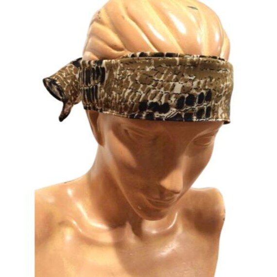 Vintage Snake Print Silk Scarf With Versatile Styling Options View 6