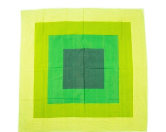 Green Modernist Print Scarf Vintage Accessories