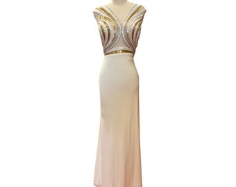 Sequin Bodice Evening Gown - Sleeveless Formal Dress