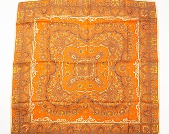 Accessoire vintage écharpe cachemire orange
