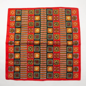 Red Green Scarf Made in Italy Vintage Accessories