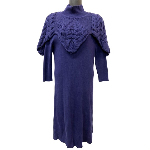 Vivienne Tam Dresses Purple Indigo Knit Shawl Sweater Dress - Etsy