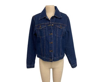 Vintage Originals Denim Jacket Medium Wash Blue Button Down Jean Jacket