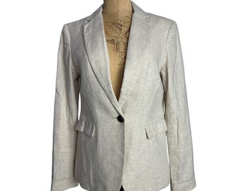 Blazer vintage auténtico color crema para mujer, talla M, color caqui británico