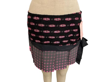 Spódnica mini Vintage Y2K Custo Barcelona, wzór geometryczny (rozmiar 42)