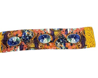 Vintage Adolfo Silk Scarf, Vibrant Abstract Floral Design
