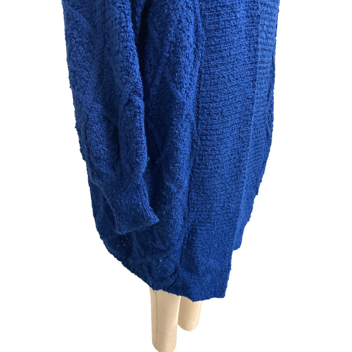 Vintage Royal Blue Knit Cardigan - Plus Size Open Front Sweater, foto 3 de 5