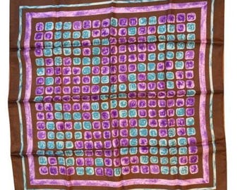 Vintage 1960s-70s Water Repellent Square Scarf 26" Multicolor
