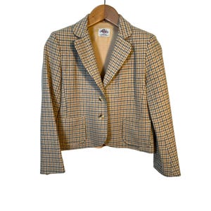 Classic Vintage Lanz Original Tweed Jacket - Beige Gray Houndstooth - Size 2/4 - Women&#39;s Fashion - Business/Casual Fashion - Everyday Blazer