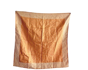 Vintage Orange Polka Dot Scarf, 26" Polyester Accessory