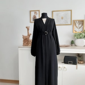 Elegant Black Open Abaya Dress| Modest Dress For Woman | Islamic dress