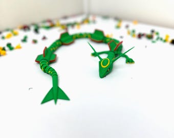 3D Printed Articulated Rayquaza Figure – Desk Decor, Fidget Toy