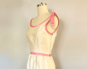 raw silk sheath dress