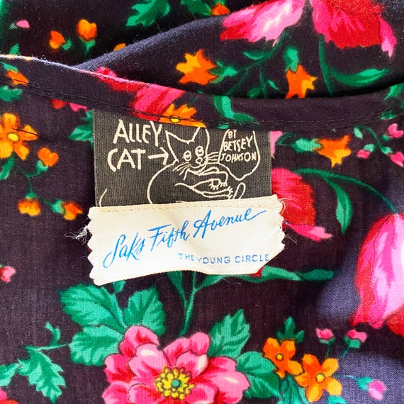 1970s Betsey Johnson Alley Cat Black and Pink Cot… - image 10