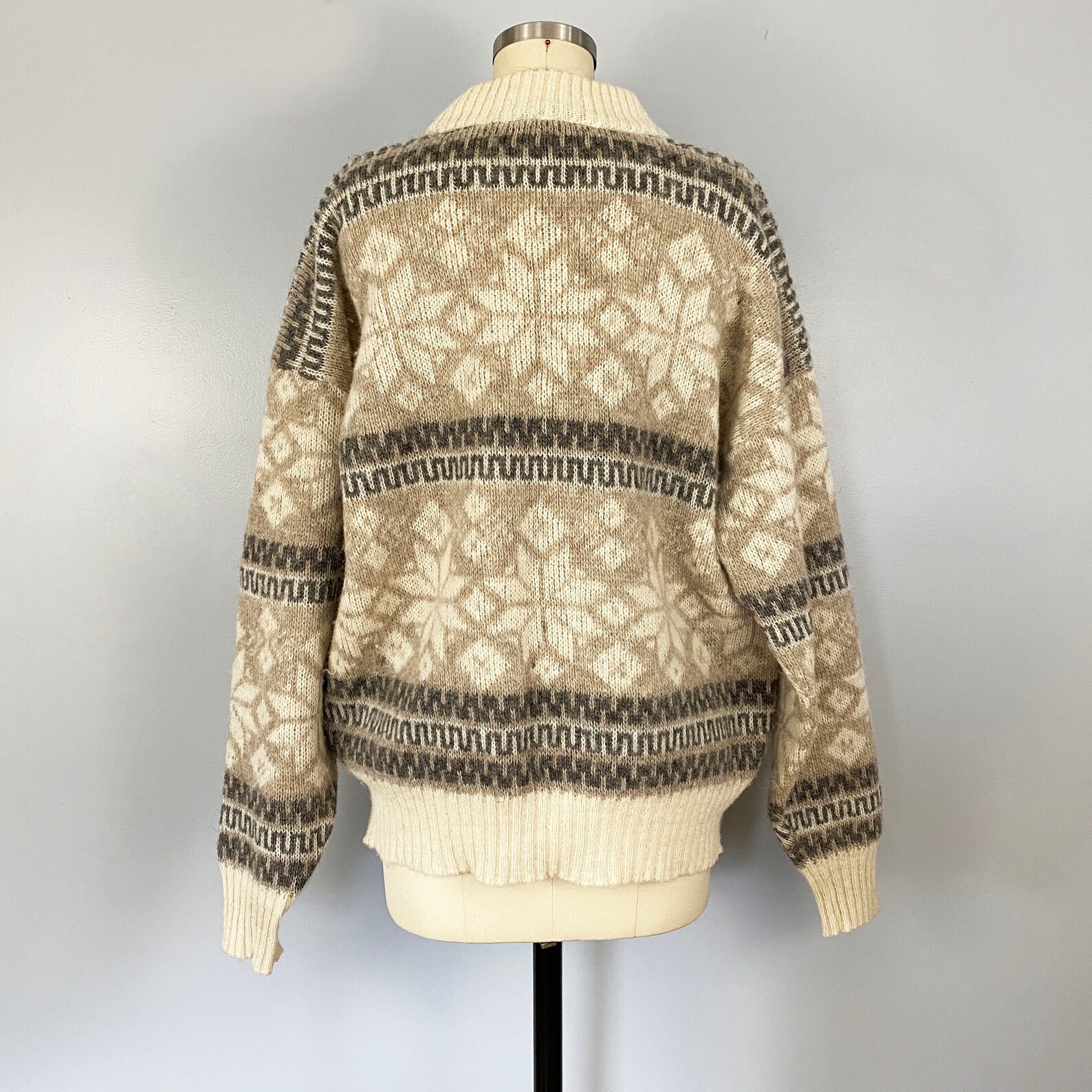 Vintage Hilda Traditional Icelandic Wool Sweater Cream Brown | Etsy