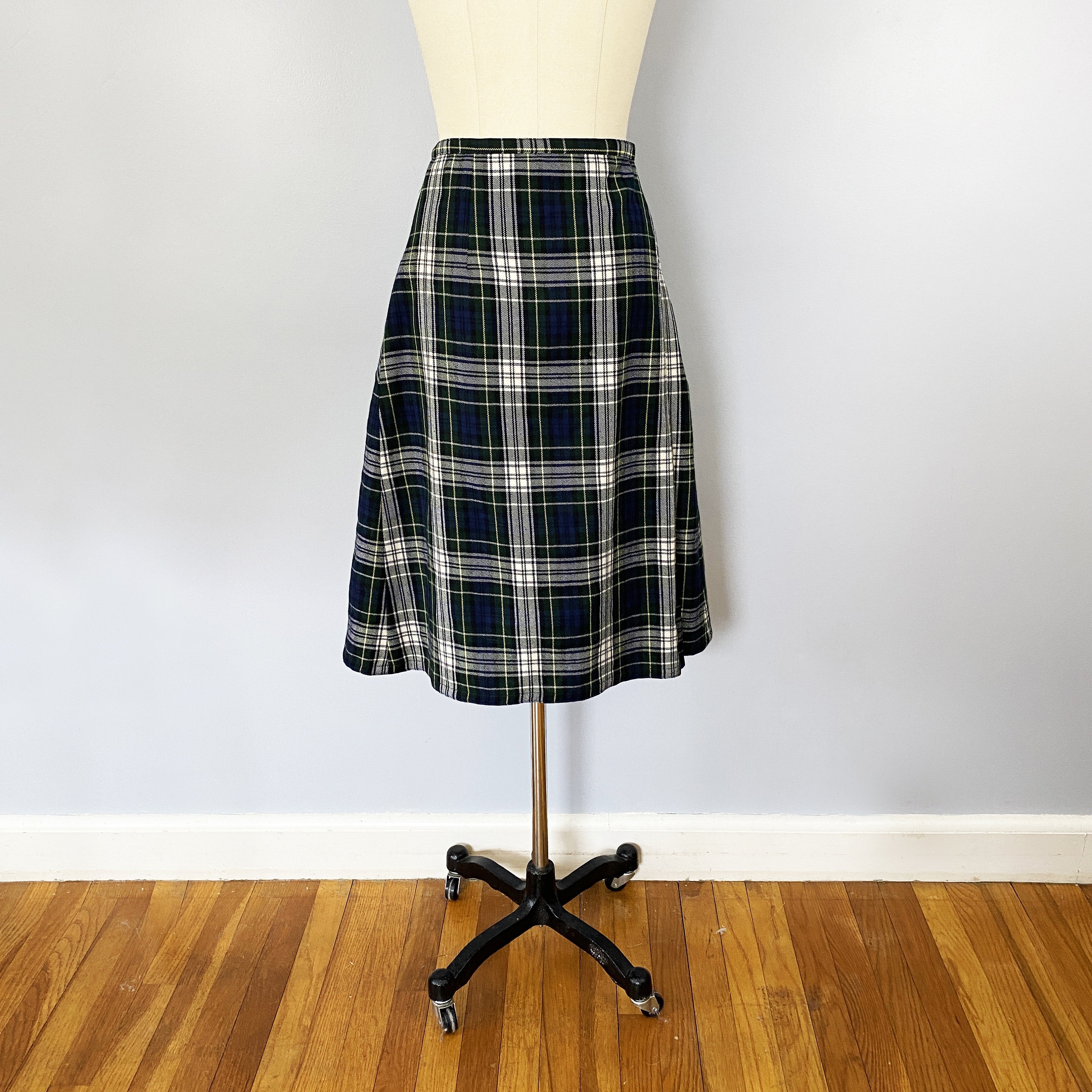 1990s LL Bean Wool Plaid A-line Wrap Skirt Dress Gordon Tartan | Etsy