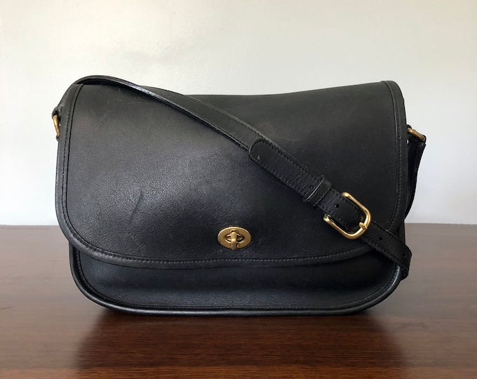 Vintage Coach City Bag Black Leather Crossbody Style 9790 / - Etsy