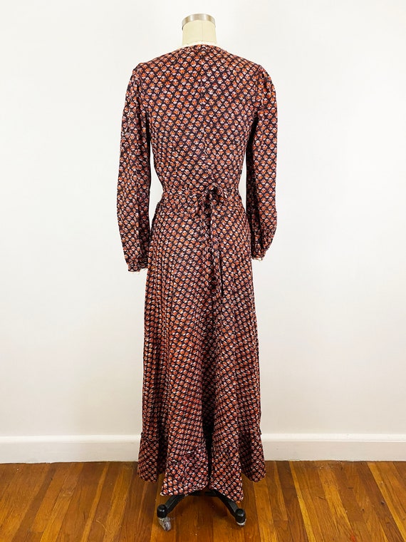 1970s India Imports Cotton Prairie Maxi Dress Blo… - image 9