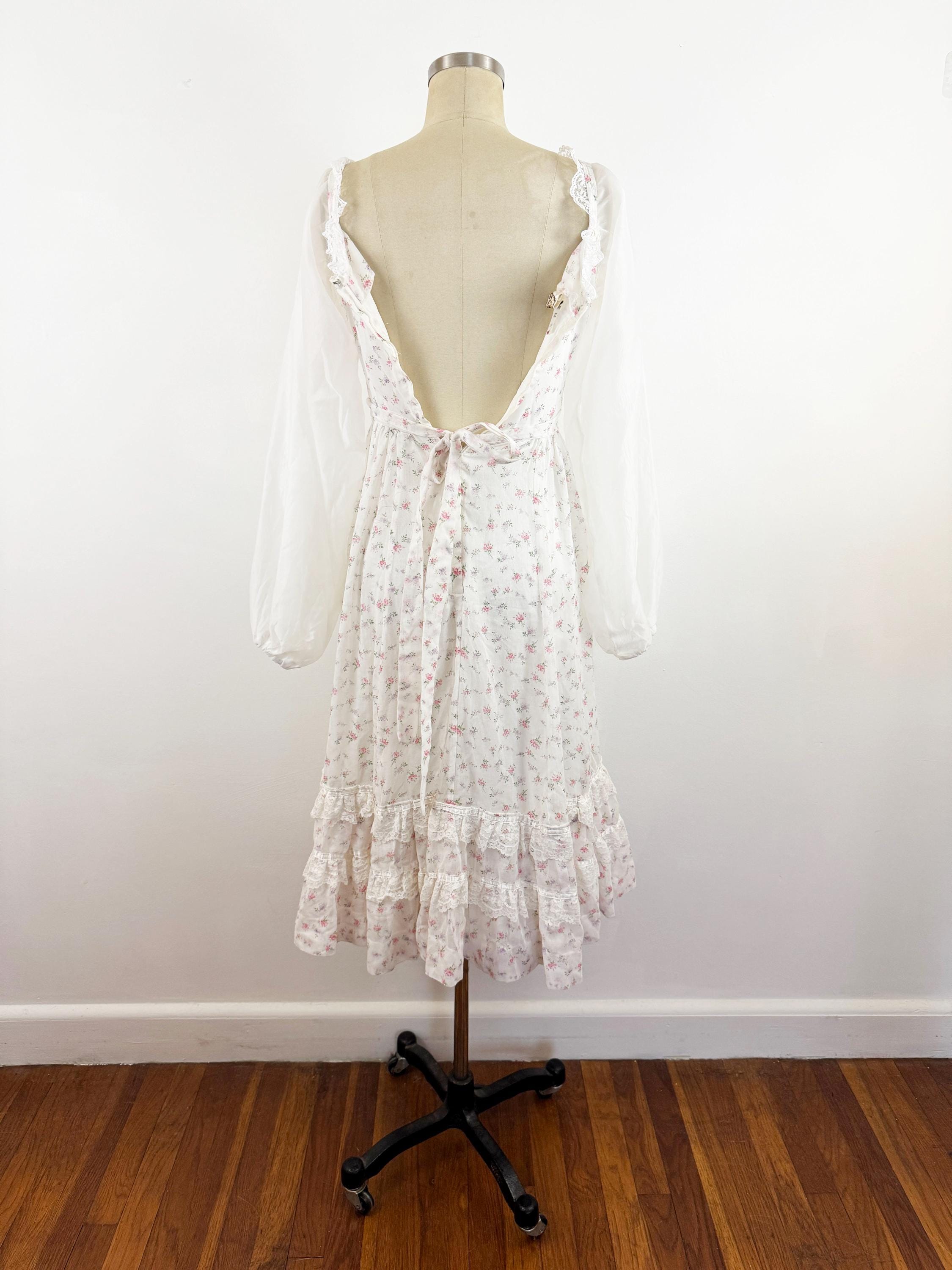 1970s Gunne Sax Prairie Dress: Calico Floral Corset, Extra Small - Etsy