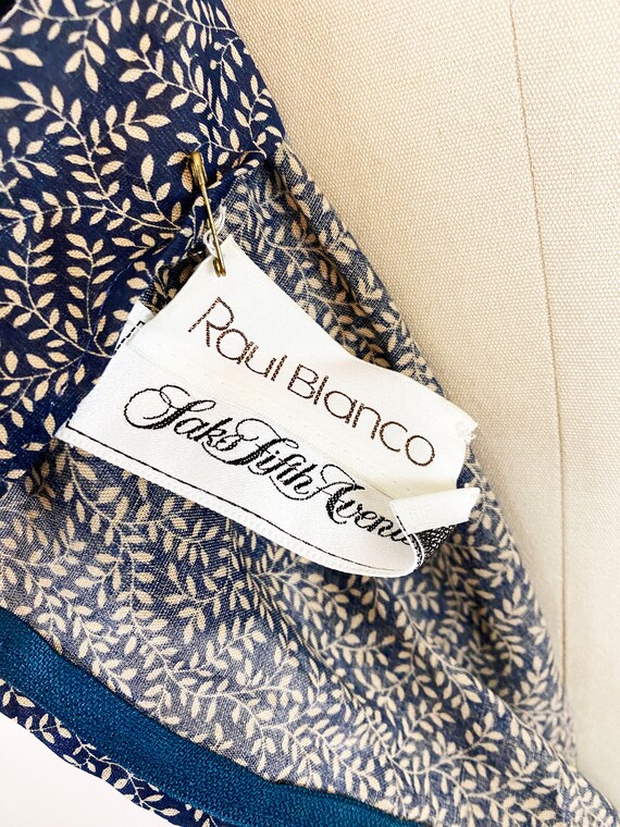 1980s Raul Blanco Ivy Pattern Cotton A-line Prair… - image 6