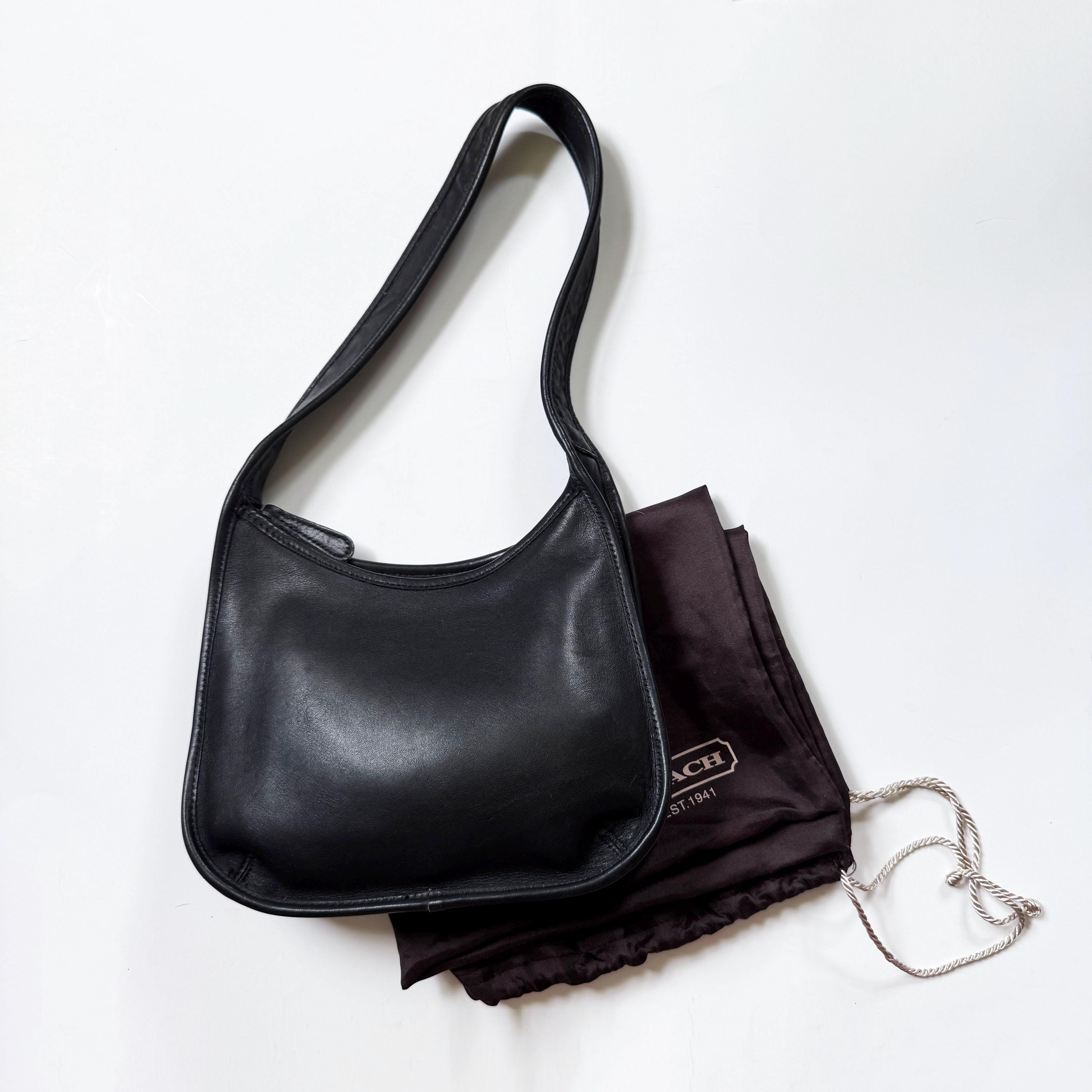Vintage Coach Ergo オールドコーチ USA製 9020 1990s Coach Ergo Black Leather Shoulder Bag Style 9020 Coach Hobo