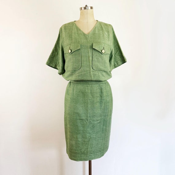 1980s Valentino Raw Silk Skirt Set: Fern Green Vintage Designer Suit  (large) - Etsy