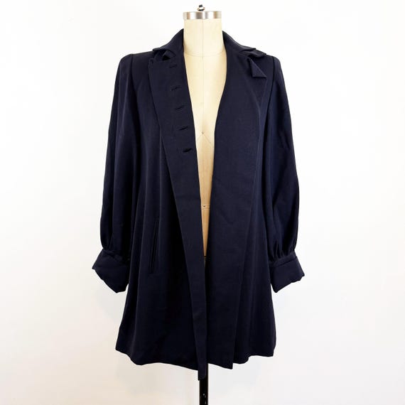 1940s Navy Rayon Swing Coat 40s Jacket 40s Minimalist Coat Retro