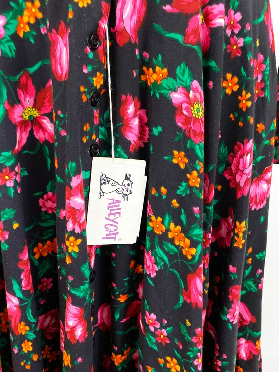 1970s Betsey Johnson Alley Cat Black and Pink Cot… - image 3