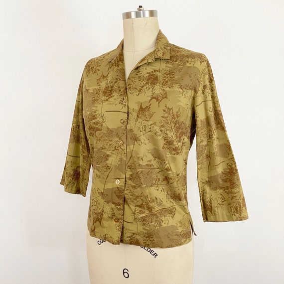 1960s Vera Neumann Maple Leaf Tan Cotton Autumn B… - image 5
